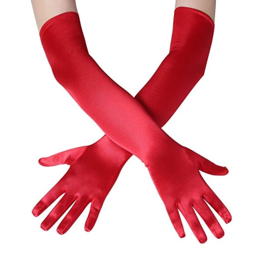 Girl Elbow Length Stretch Satin Long Flapper Gloves Evening Opera 20s Re…